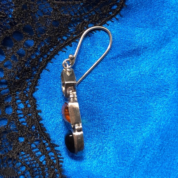 Earrings Vintage Black Onyx Solid Silver Mix Stones $199 - Picture 8 of 8